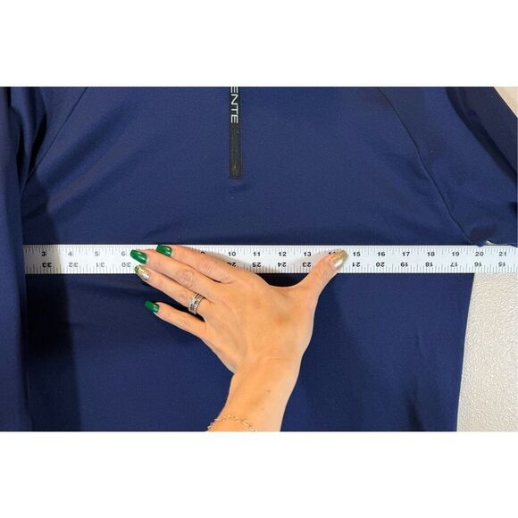 NWOT Descente Blue Long Sleeve Quarter Zip Pullover Men's Medium - Picture 8 of 9